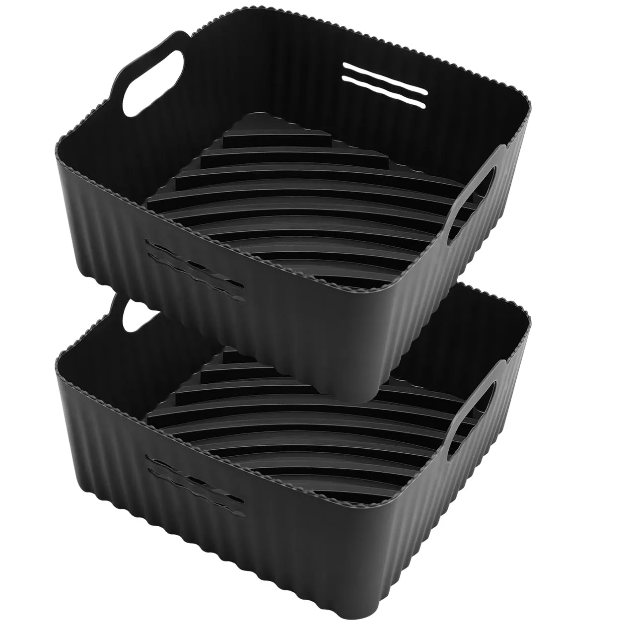 21CM Accessori Friggitrice ad Aria in Silicone, 2PCS Quadrata Teglie Cestino per Friggitrice ad Aria per COSORI 5,5L 4,7L, Riuti