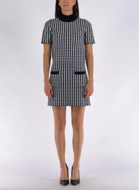abito mini in fantasia pied de poule