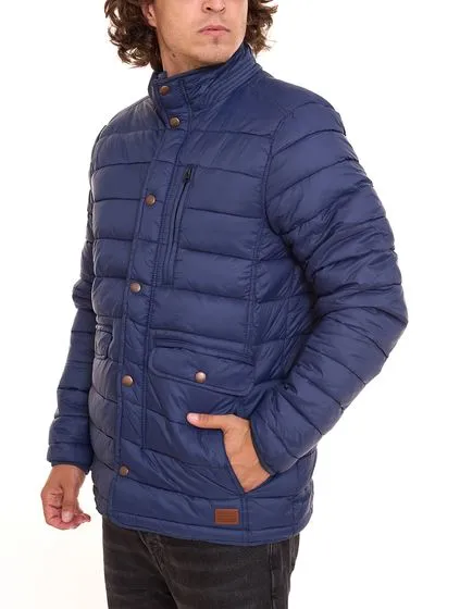 BLEND giacca di transizione da uomo giacca trapuntata con collo alto Narve blu