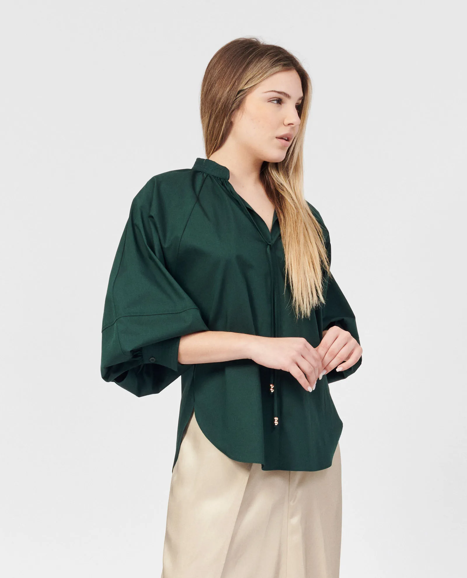 Camicia bipete con manica a 3/4