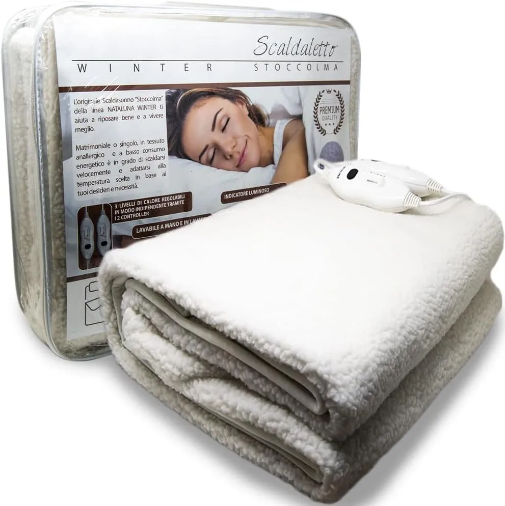 Coveri Scaldaletto Elettrico Termocoperta Elettrica 3 Temperature Max 40/50 gradi Coperta per Letto Singolo o Matrimoniale in Fi
