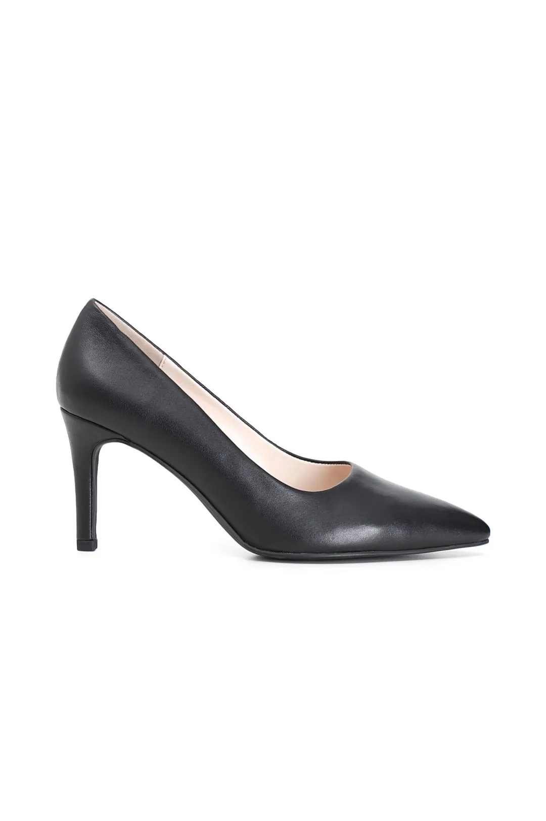 dècolleté in pelle con tacco alto