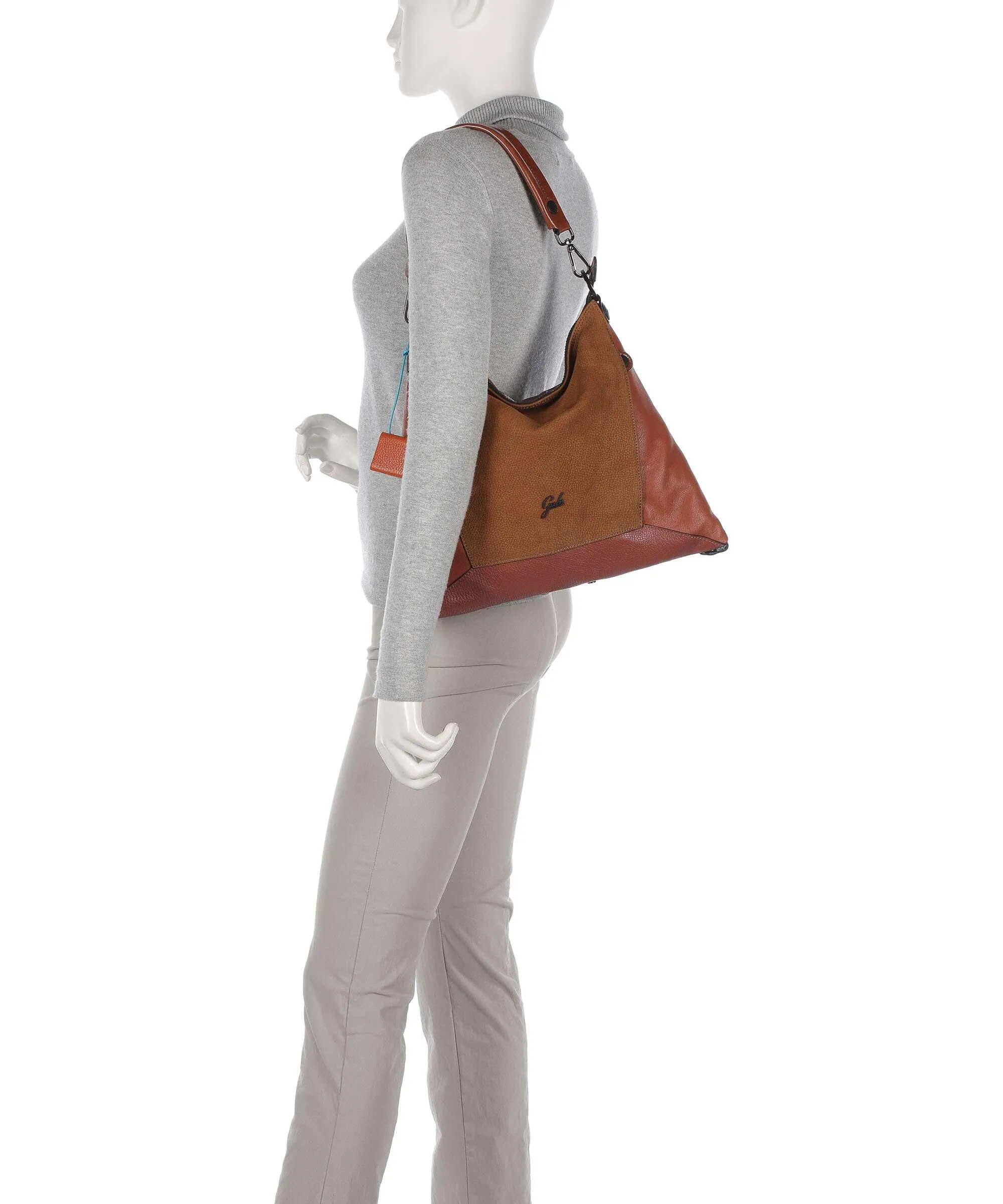  Gabs Samantha Borsa hobo pelle di vitello grana, pelle di vitello ruvida marrone  