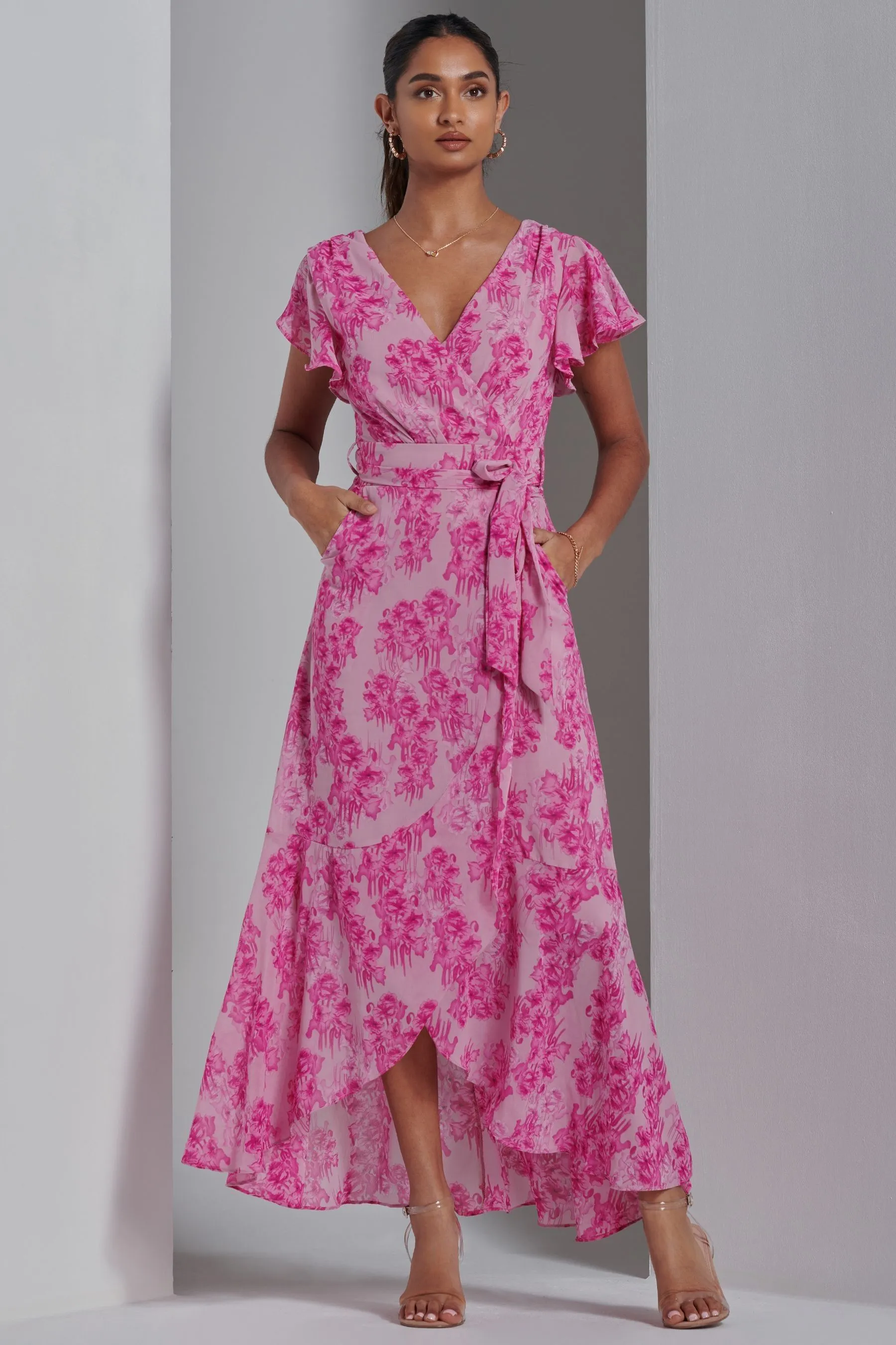 Jolie Moi - Haylie - Abito maxi in chiffon con volant