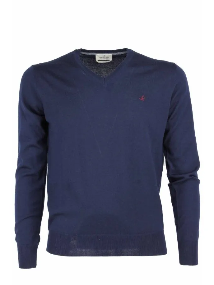Maglia pullover collo V lana merinos