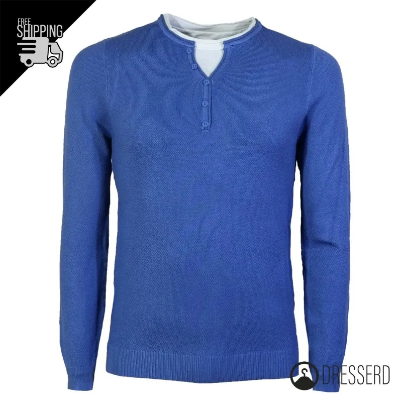 Maglia Uomo Manica lunga Maglioncino serafino trama lavorata Maglie invernali Dresserd