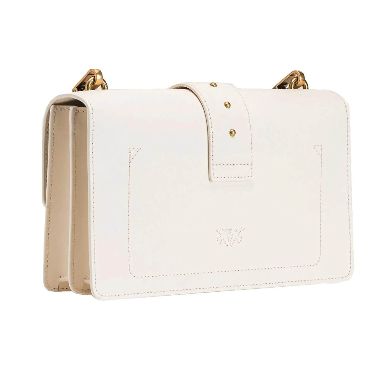 Pinko borsa tracolla bianca oro classic 15 cl