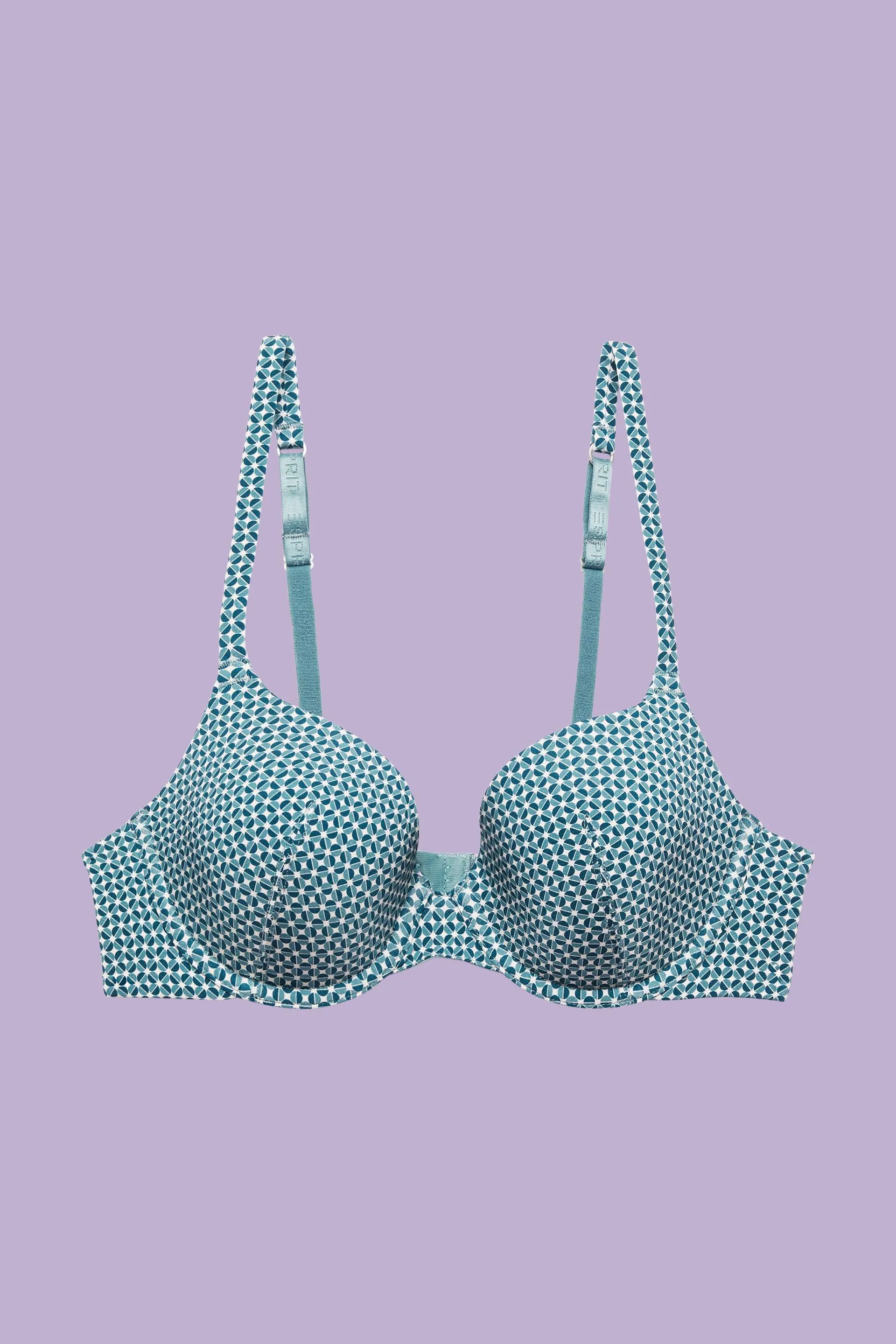 Reggiseno imbottito in microfibra stampato con ferretto
